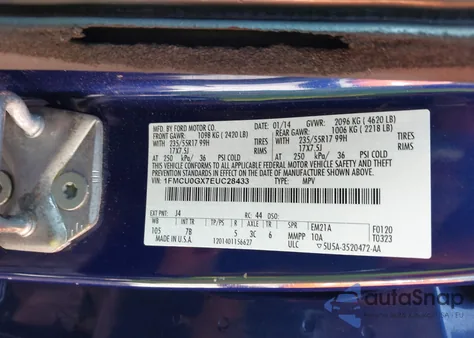 2014 Ford Escape Se from USA, damaged, VIN 1FMCU0GX7EUC28433